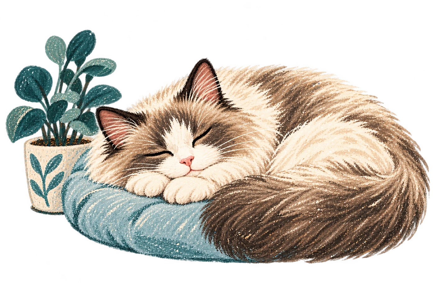 休息中的猫的品牌插画